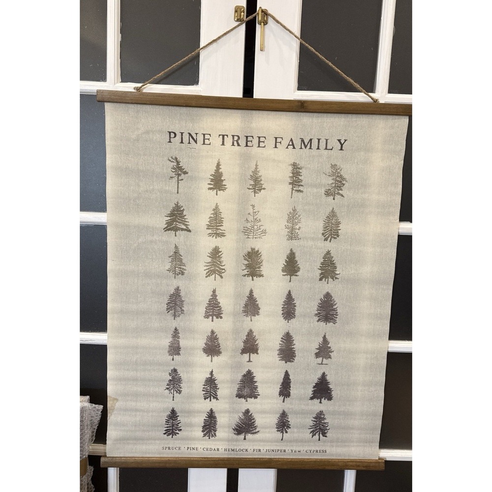 Pine Tree Family Large Canvas Poster 41X31 Art Unique‎ Winter Decor Xmas Decor